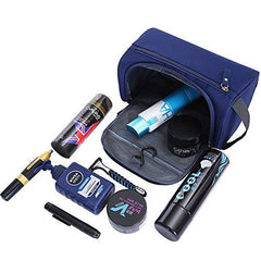 Professional Cosmetic Makeup Pouch Makeup Bag Kit Storage Organizer Travel Toiletry Vanity Bag with Compartment for Women, Men (Blue) TSB 6 small blue