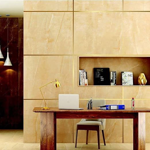 Tile stickers for flooring, tiles gap tape waterproof filling sticker,Self-Adhesive ceramic,marble Wall & Floor Decor gold Tape (1 cm * 50 Meter)