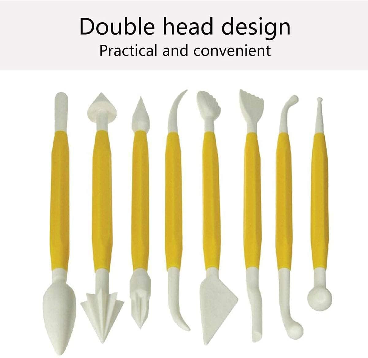 Package of 8 with 16 Different Shapes Exclusive Modeling Set for Fondant Gum Paste Sugar Craft and Cake Decoration Clay Modelling Tools Set, multi color