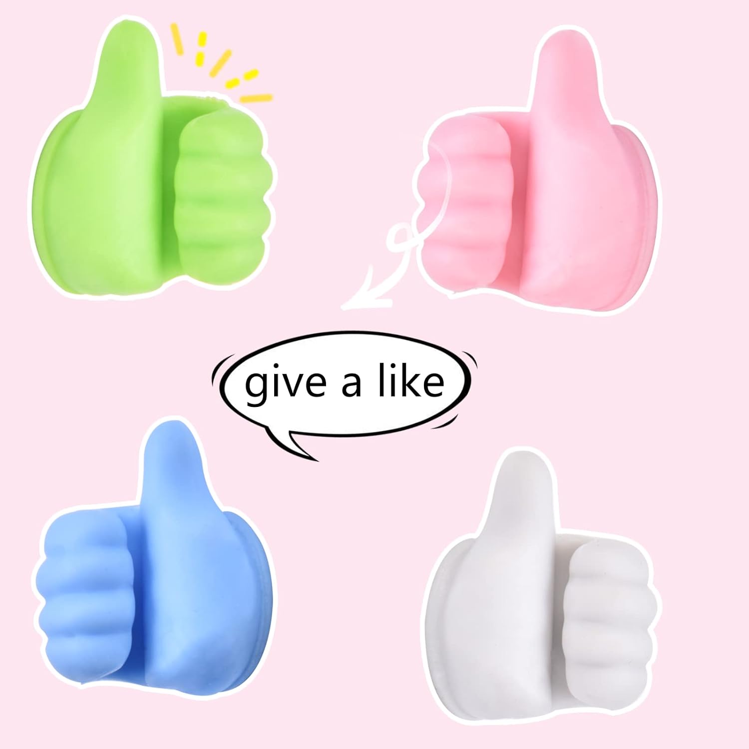 Self Adhesive Thumb Wall Hooks for Hanging Cable Organizer Clips No Punching Key Hook Holder Wall Hangers Multifunctional Utility Silicone Hooks Desk Wire Management, Random Color 12Pc