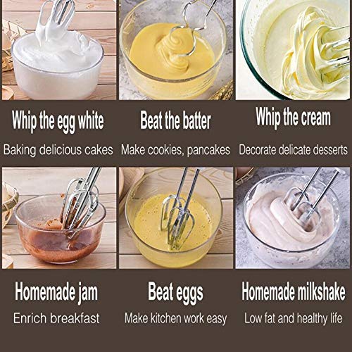 500-Watt Hand Mixer Beater Blender Electric Cream Maker for Cakes with Base 5 Speed Control and 2 Stainless Steel Beaters, Voltage (250)