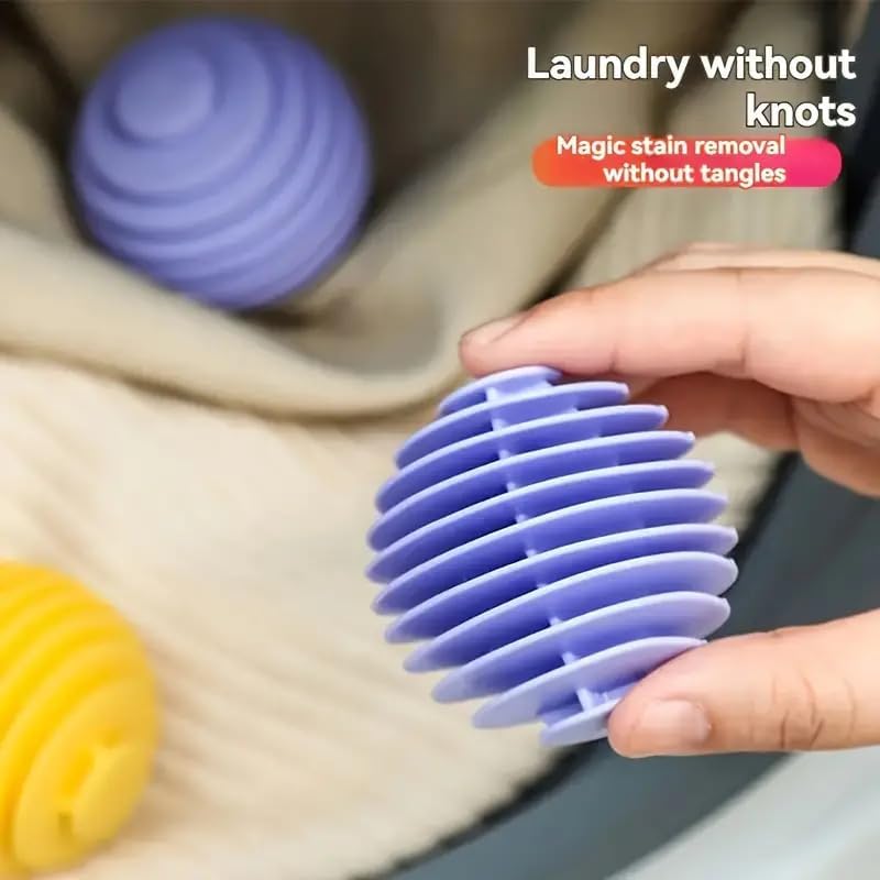 Laundry Anti-Tangle Washing Balls || Fabric Softener & Anti-Wrinkle Dryer Balls for Washing Machine || Reusable Washer Balls for Tangled-Free Clothing (3Pcs Washing Balls)