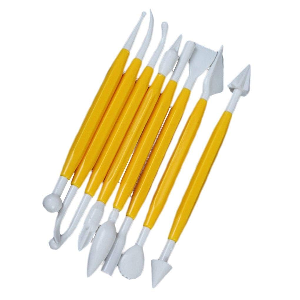 Package of 8 with 16 Different Shapes Exclusive Modeling Set for Fondant Gum Paste Sugar Craft and Cake Decoration Clay Modelling Tools Set, multi color