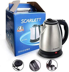 OYZEKX Scarlett Kettle, electric kettle Stainless Steel Electric Scarlett Kettle Multipurpose Tea Coffee Maker Heater Water Boiler Tea Pot with Heat Resistance Handle 2 Liter