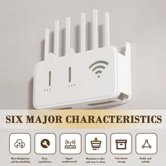 WiFi Router Shelf Storage Box, Wall Mount WiFi Router Stand Set Top Box Streaming Media Equipment Case, Set Top Box Shelf TV Wall Cabinet Living Room