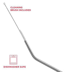 Reusable Food Grade Stainless Steel Metal Drinking Straws with Brush (Bent) (4 Bent + 1 Brush)