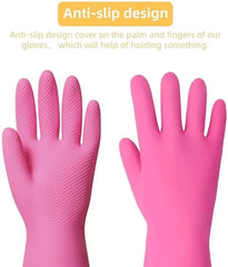 Dishwashing Gloves, Reusable Kitchen,Household and Industrial Cleaning Gloves(pink)
