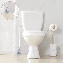 Silicon Toilet Brush with Slim No-Slip Long Handle, Flex Toilet Brush Anti-drip Set, 360 Deep Golf Head Brush Toilet - Bathroom Cleaning Brush (Golf Shape Toilet Brush)