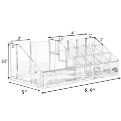 Acrylic Makeup Cosmetic Organizer, 16 Sections Cosmetic Lipstick Makeup Organiser Display Storage Stand Holder