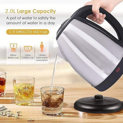 OYZEKX Scarlett Kettle, electric kettle Stainless Steel Electric Scarlett Kettle Multipurpose Tea Coffee Maker Heater Water Boiler Tea Pot with Heat Resistance Handle 2 Liter