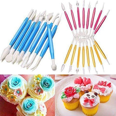 Package of 8 with 16 Different Shapes Exclusive Modeling Set for Fondant Gum Paste Sugar Craft and Cake Decoration Clay Modelling Tools Set, multi color