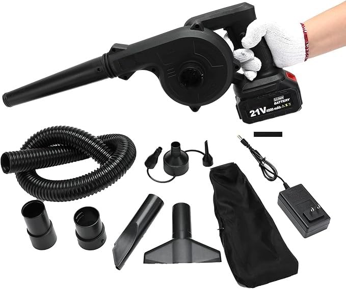 Mini Blower Black | 2 in 1 Cordless Small Blower | Rechargeable | Compact Blower for Inflating, Blowing Leaf, Cordless Blower| Multifunctional Blower Plus Vacuum, Cleaner and Blower