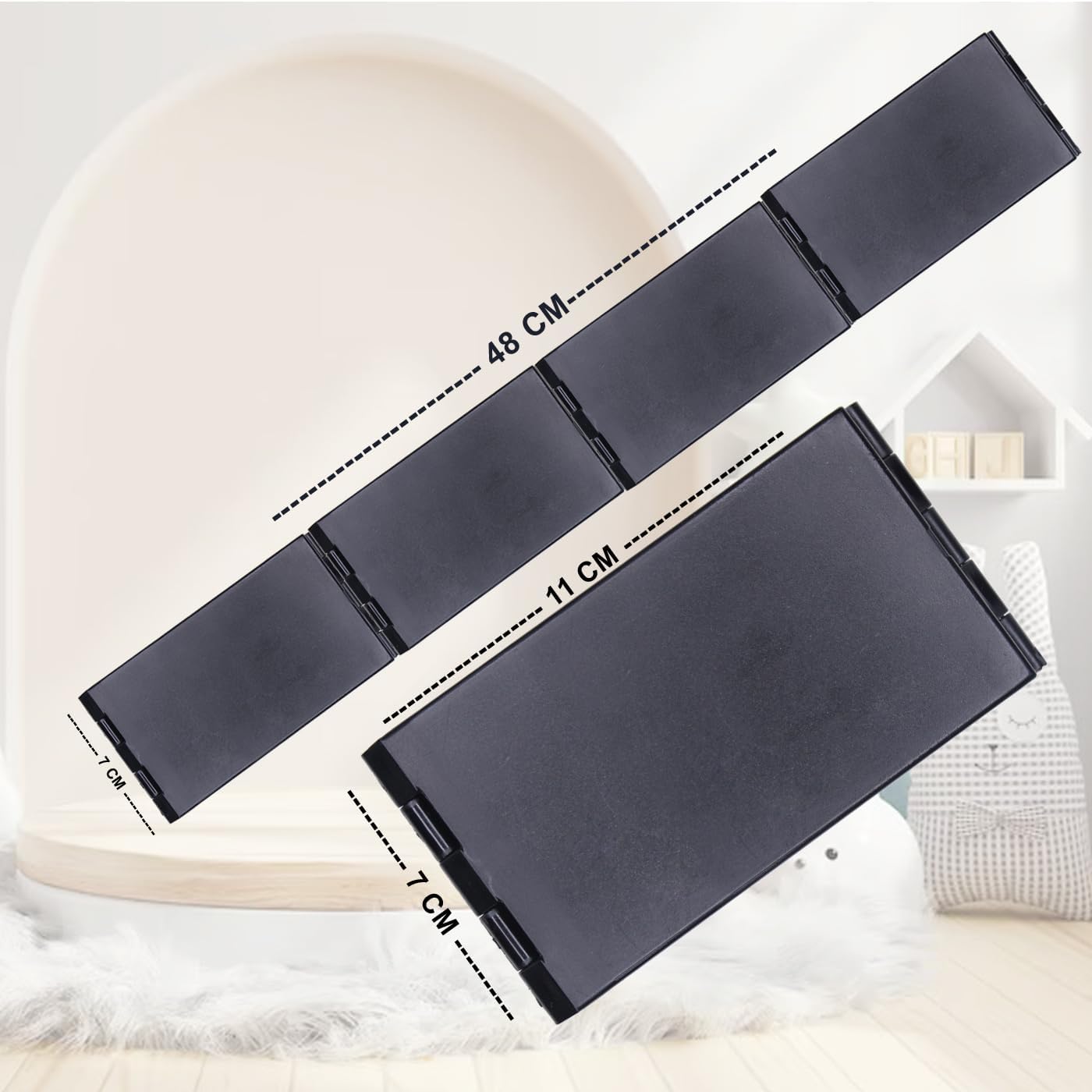 Tri-Fold Travel Makeup Mirror with 4 Panels Portable Folding Vanity Mirror for Desk Bathroom and Travel Use Adjustable Angle Lightweight Compact Grooming Mirror