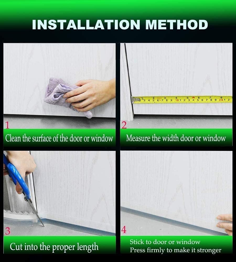 Silicone Adhesive 3 Meter Door Gap Seal Strip Weather Sealing Bottom Door Tape Waterproof Insects dust, Stop air, soundproof Window Sealing Door Draft Stopper