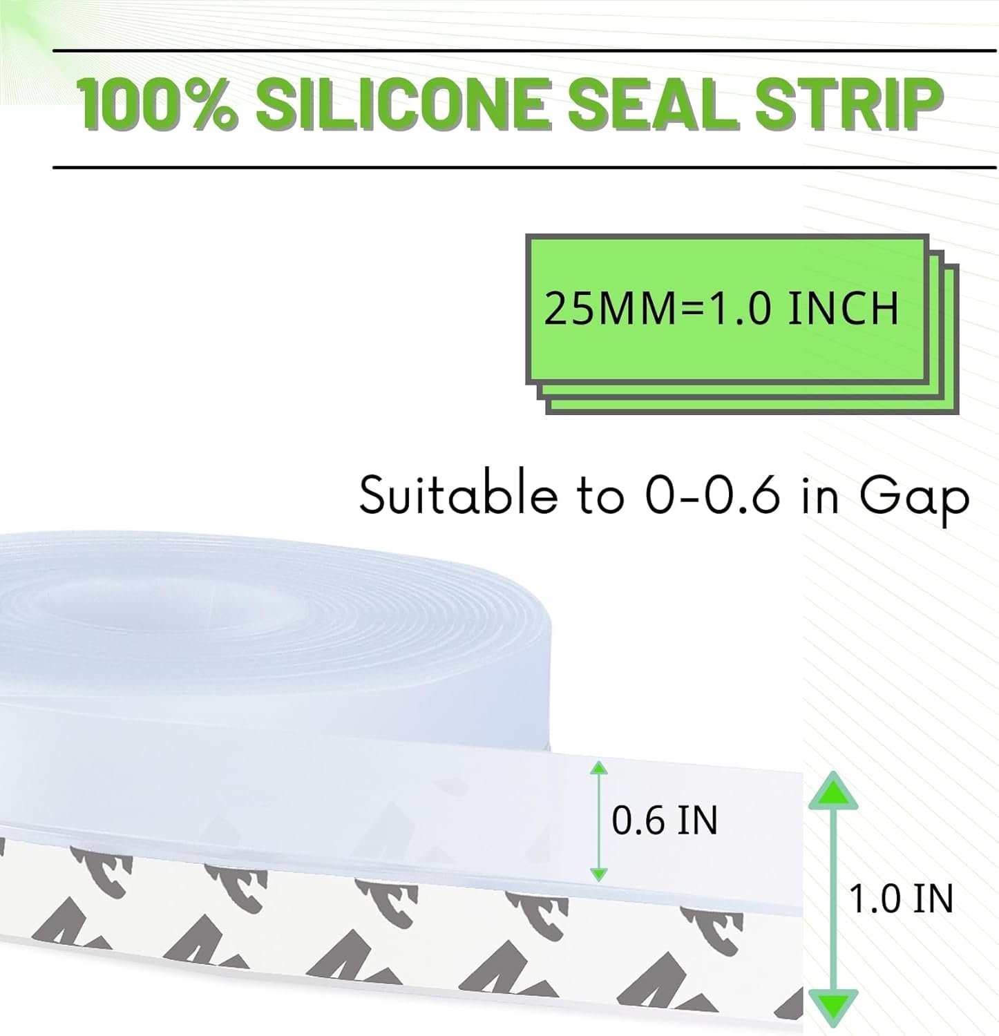 Silicone Adhesive 3 Meter Door Gap Seal Strip Weather Sealing Bottom Door Tape Waterproof Insects dust, Stop air, soundproof Window Sealing Door Draft Stopper
