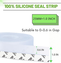 Silicone Adhesive 3 Meter Door Gap Seal Strip Weather Sealing Bottom Door Tape Waterproof Insects dust, Stop air, soundproof Window Sealing Door Draft Stopper
