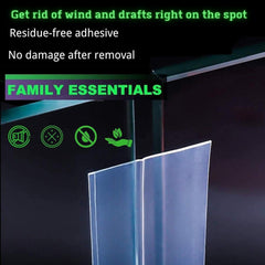 Silicone Adhesive 3 Meter Door Gap Seal Strip Weather Sealing Bottom Door Tape Waterproof Insects dust, Stop air, soundproof Window Sealing Door Draft Stopper