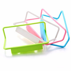Towel Hanger Wall Mounted Rectangular Plastic Towel Holder Ring for Bathroom/Towel Stand/Wash Basin/Napkin - Self-Adhesive Towel Hanger with Strong Hold Magic Sticker