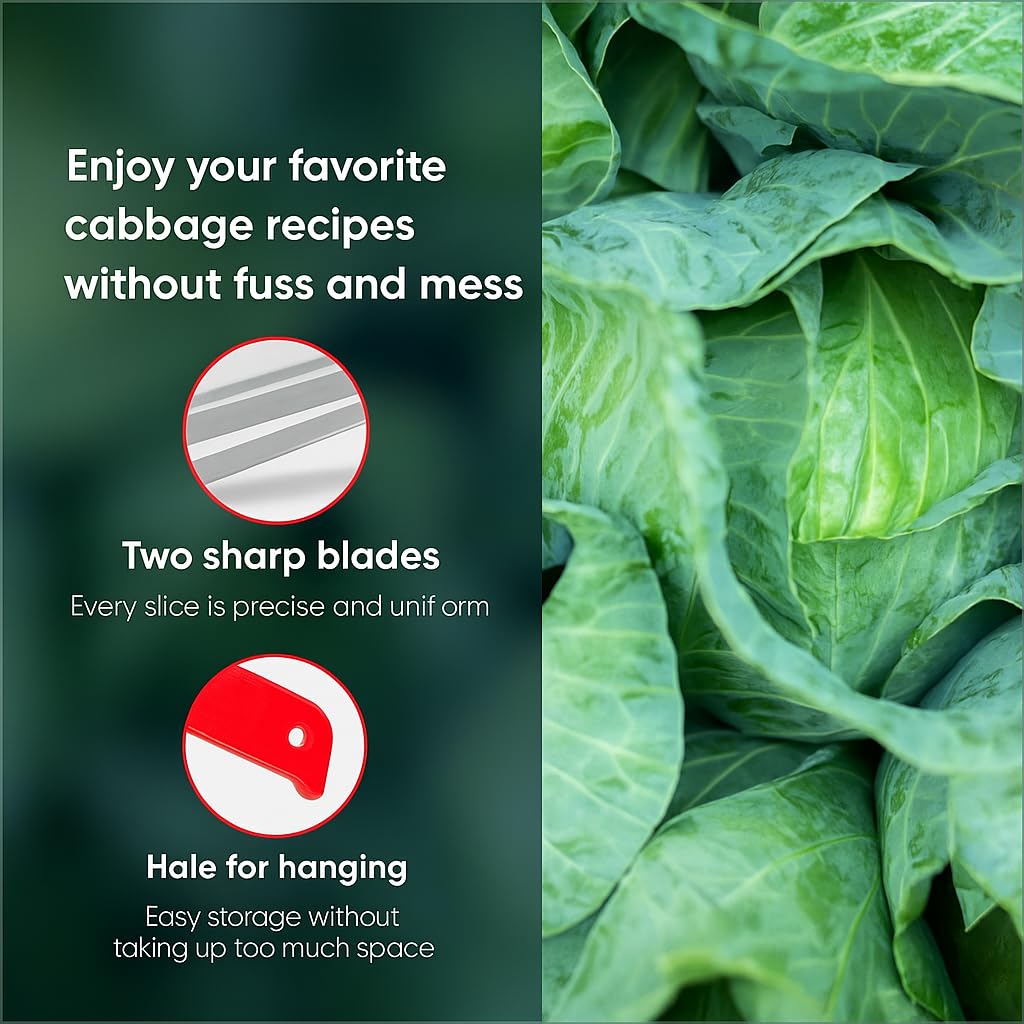 Modern Cabbage Shredder & Kitchen Grater – Stainless Steel Knife, Fruit Chopper, Coleslaw Cutter, Red Cabbage Slicer