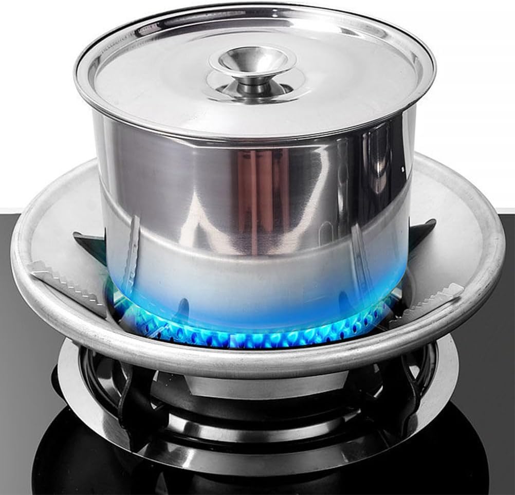 Gas Saver Burner Stand for Kitchen | Free 2 Steel Straws | Windproof, Anti Rust & Skid Design, High Temp Resistant | Metal | with 4 Supported Legs | Universal Fitting | Chula