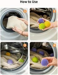 Laundry Anti-Tangle Washing Balls || Fabric Softener & Anti-Wrinkle Dryer Balls for Washing Machine || Reusable Washer Balls for Tangled-Free Clothing (3Pcs Washing Balls)