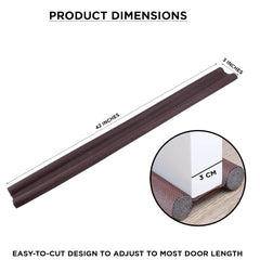 Door Bottom Sealing Strip Guard for Home | (39 inches) | Door Stoppers | Door Seal | Door Closers | Sound-Proof Reduce Noise Energy Saving Weather Stripping | Waterproof - Brown (Pack of 2)