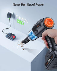 Portable Car Vacuum Cleaner with Blower | USB Rechargeable Wireless Handheld Cleaner Traveling ,Portable ,Rechargeable  (4inn1)