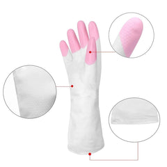 Reusable Heavy Duty Hand gloves for Dishwashing, gardening, kitchen cleaning Non-Slippery & Durable Long Elbow Length(Inner cotton lining for comfort