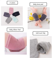 Baby Knee Pads for Crawling, Anti-Slip Padded Stretchable Elastic Cotton Soft Breathable Comfortable Knee Cap Elbow Safety Protector(Multicolour)