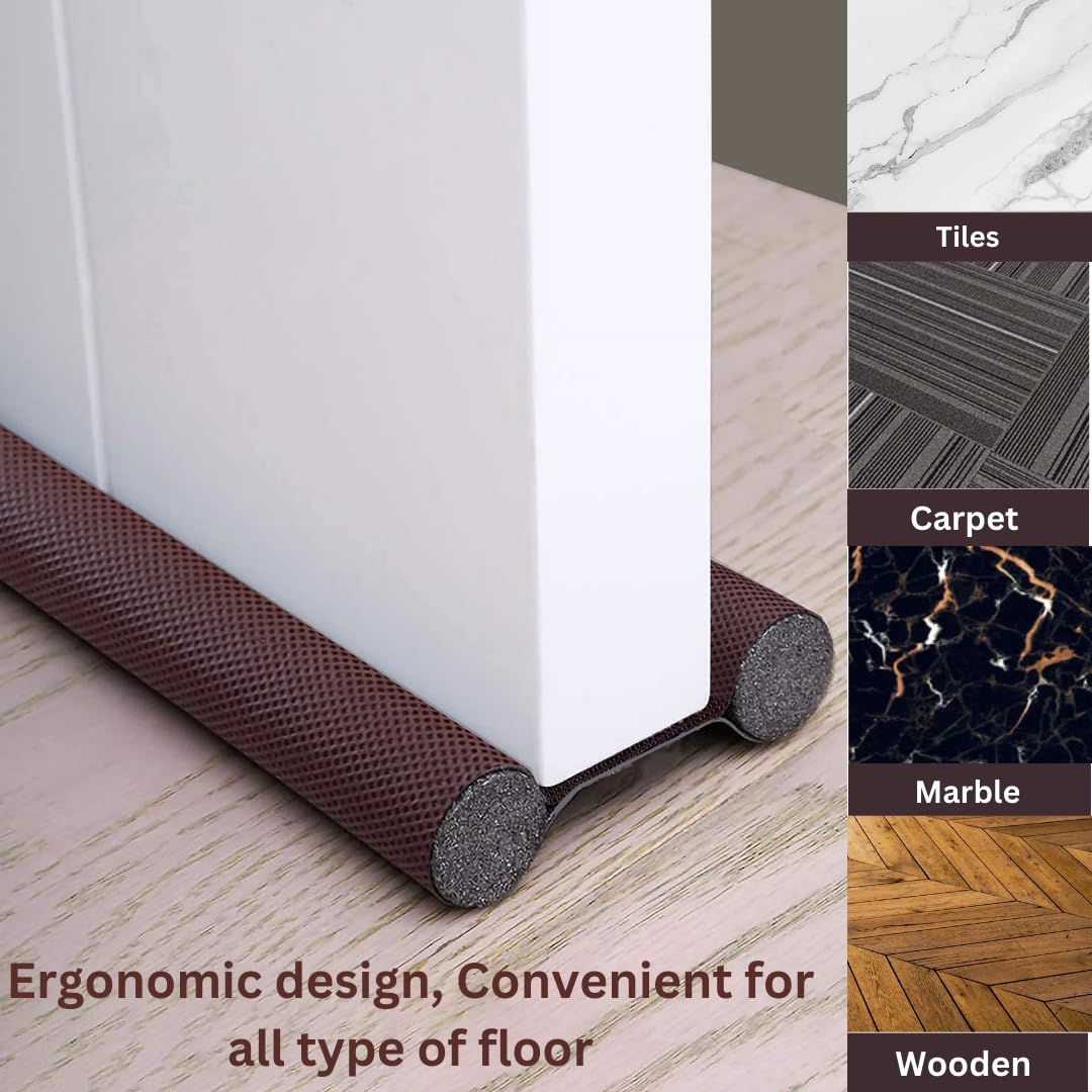Door Bottom Sealing Strip Guard for Home | (39 inches) | Door Stoppers | Door Seal | Door Closers | Sound-Proof Reduce Noise Energy Saving Weather Stripping | Waterproof - Brown (Pack of 2)