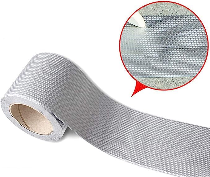 Aluminum Foil Waterproof Leakage Repair Tape for Surface Crack, Roof, Pipe Strong Adhesive Sealing Butyl Rubber Tape (2 inch, 5cm)