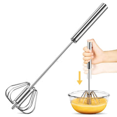 Kitchen Manual Hand Blender Automatic Egg Beater & Stirring Stainless Steel Rotating Push Whisks Mixer For Kitchen Baking/Lassi/Butter Milk Frother/Cream/Madhani/Coffee/Cake Mixing/Restaurant