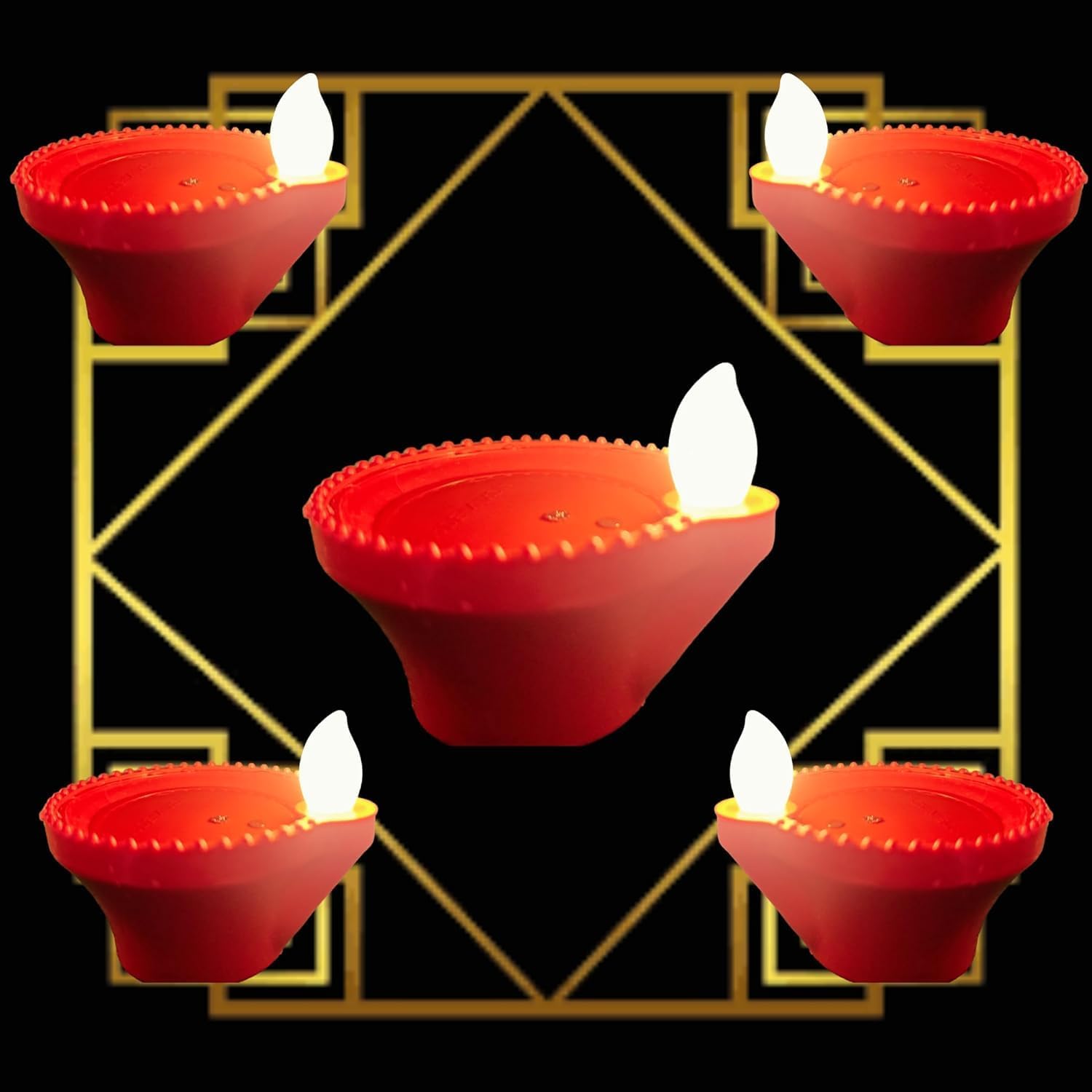 Water Sensor Eco-Friendly Led Diyas Candle E-Diya, (Pack of 4)