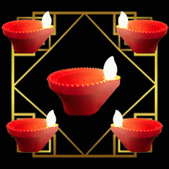 Water Sensor Eco-Friendly Led Diyas Candle E-Diya, (Pack of 4)