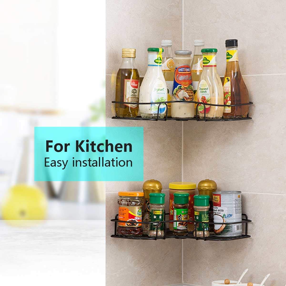 Multipurpose Bathroom Corner Shelf Wall Mount Storage Rack Bathroom Rack Soap Holder Storage Box Shower Rack Shelf, Bathroom Racks and Shelves, Bathroom Stands and Racks (Corner Shelves)
