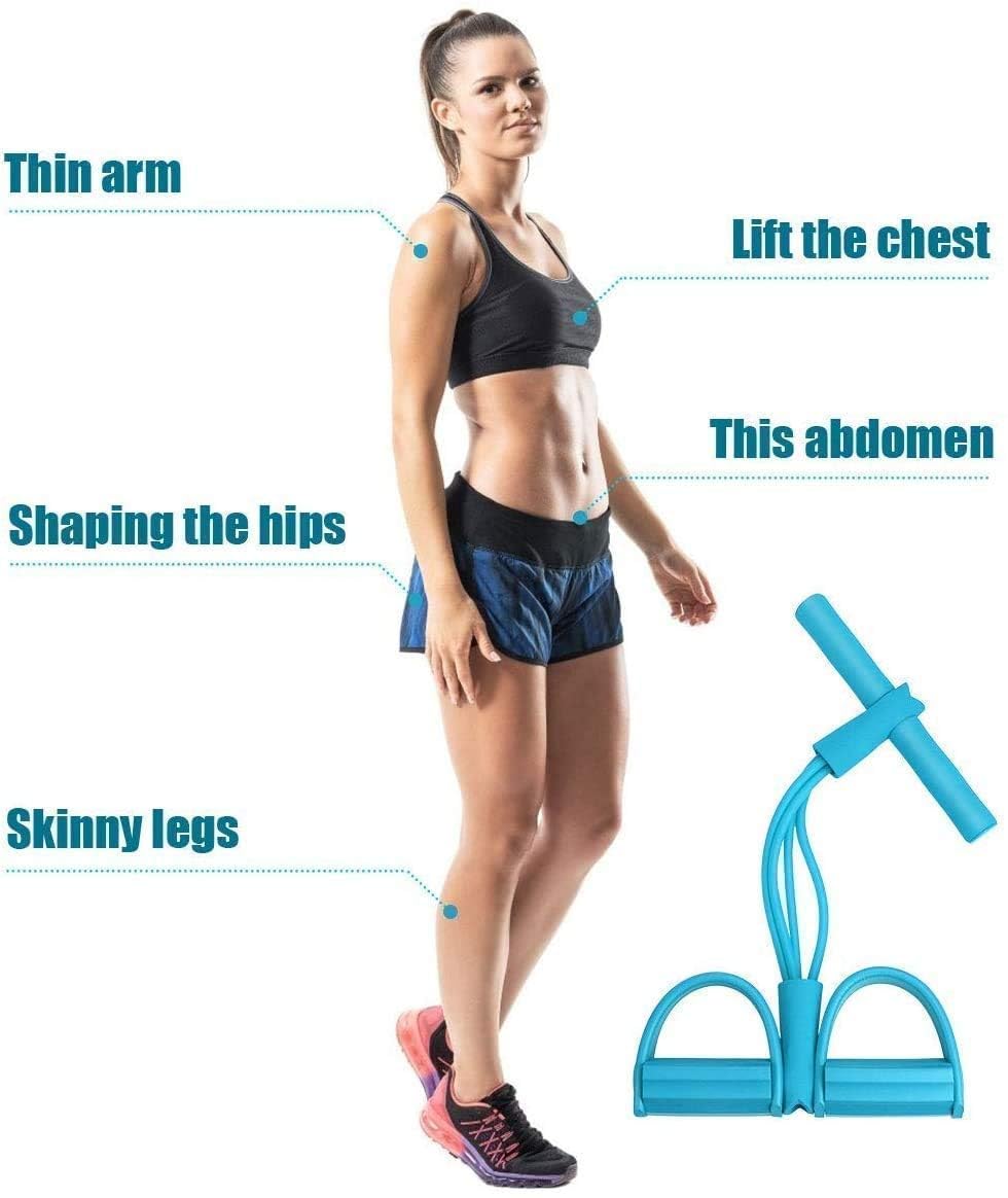 Pull Reducer Training Bands Natural Rubber 4 Tubes Body Trimmer Pedal Exerciser Yoga Crossfit Exercise, Arm Exercise, Tummy Body Building Training Men and Women
