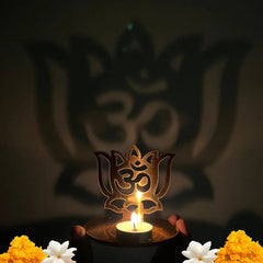 1 piece Lotus Shape Om Diya Candle