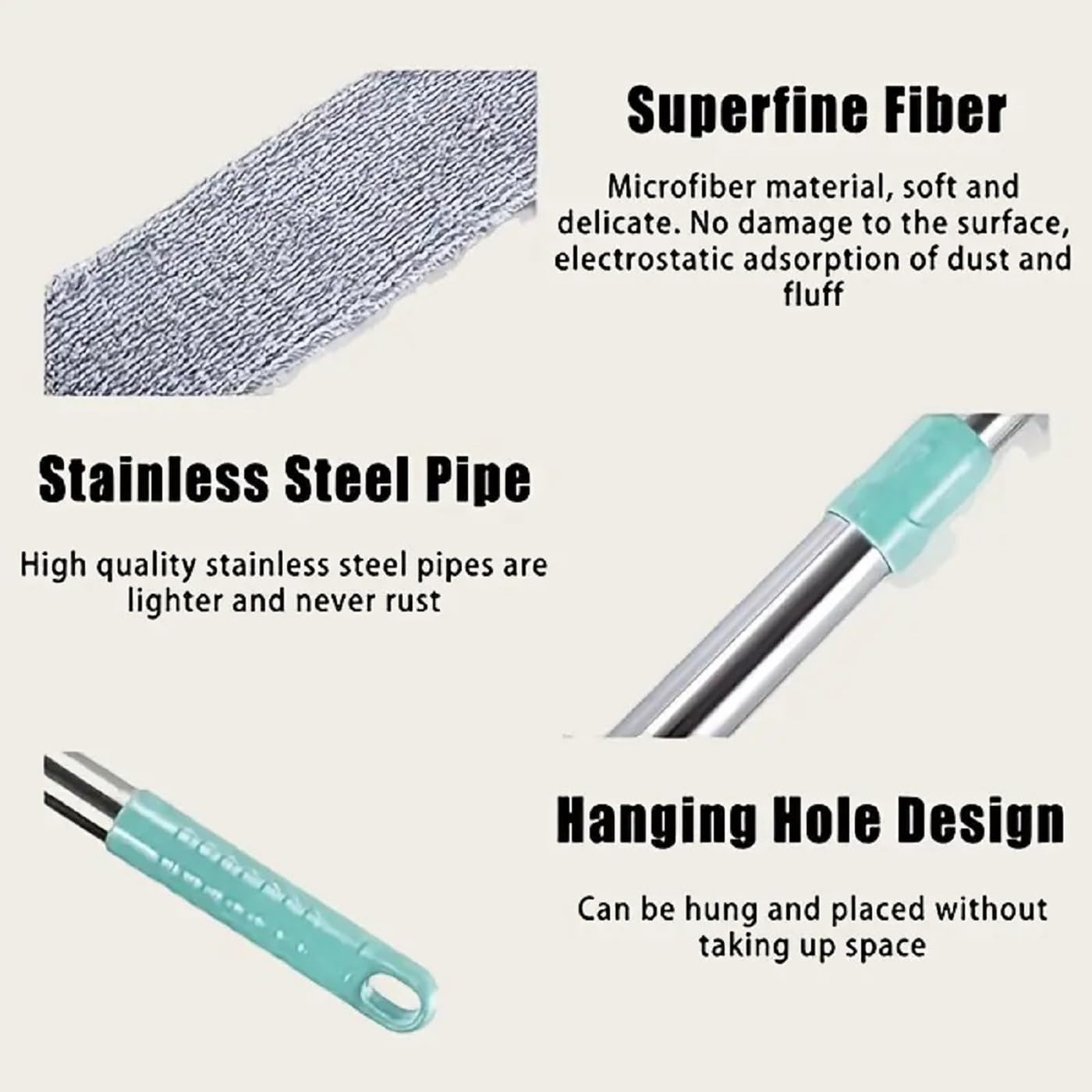 Gap Dust Cleaner Microfiber Duster for Bed Sofa High Ceilings Under Appliance Couch Fridge Furniture Cleaning Washable & Retractable Brush Stainless Steel Extension Long Handle Pole