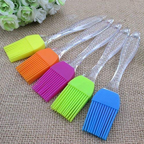 Silicon Oil Basting & Pastry Brushes for Grilling, Tandoor, Cooking, Baking, Glazing, BBQ Kitchen, Multicolor (Set of 2, Big, 9 inch Each)