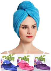 Hair Towel Wrap Absorbent Towel Hair Towel Hair-Drying Bathrobe Hair Warp Towel Microfiber Bath Towel Hair Dry Cap (Multicolor)(Pack of 1)