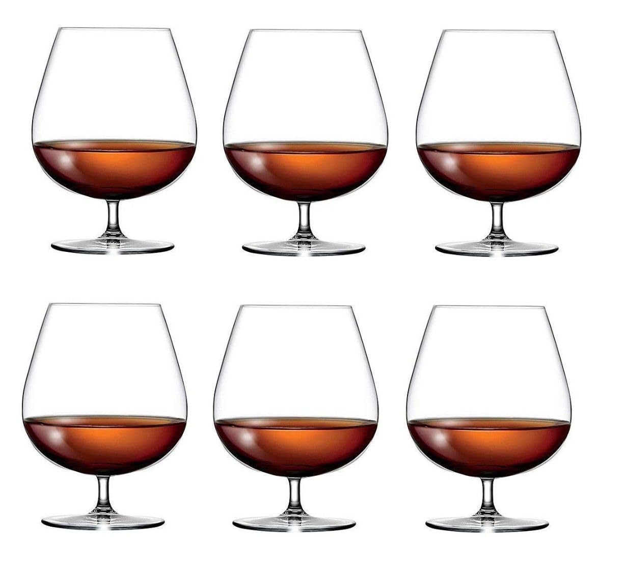 Italian Premium Classic Crystal Brandy Glass Set of 6, 250 ML Wine Glass Ideal for White or Red Wine Glasses Whiskey Glasses Mojito, Cocktail Glasses, Bar Accessories Ultra-Thin Small