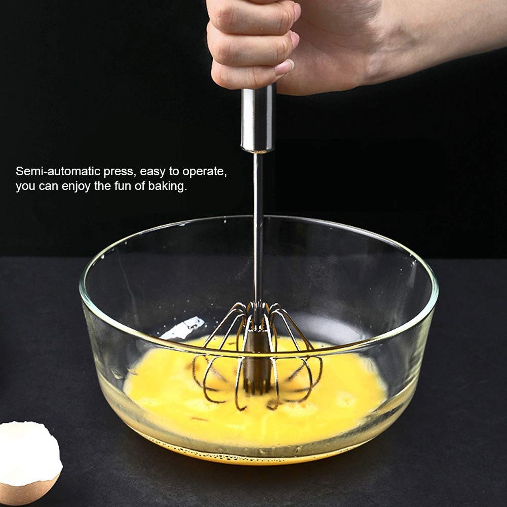 Kitchen Manual Hand Blender Automatic Egg Beater & Stirring Stainless Steel Rotating Push Whisks Mixer For Kitchen Baking/Lassi/Butter Milk Frother/Cream/Madhani/Coffee/Cake Mixing/Restaurant