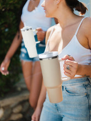 Tumbler With Handle and Straw Lid, Stainless Steel Vacuum Insulated Tumbler, Travel Mug Straw Covers Cup for Water, Iced Tea or Coffee, Smoothie, Gifts for Women Men 1200 ML
