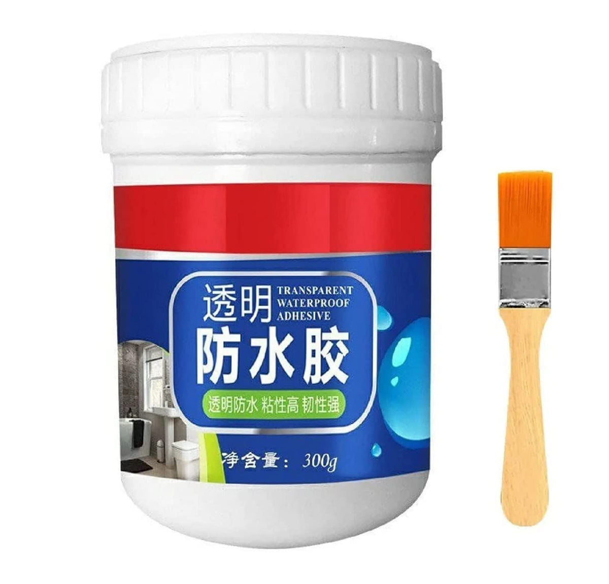 Crack Seal Agent with Brush Transparent Waterproof Resin Epoxy for Roof Leakage Crack Seal Glue Roof Water Leakage Solution Water Proof Glue for Waterproofing