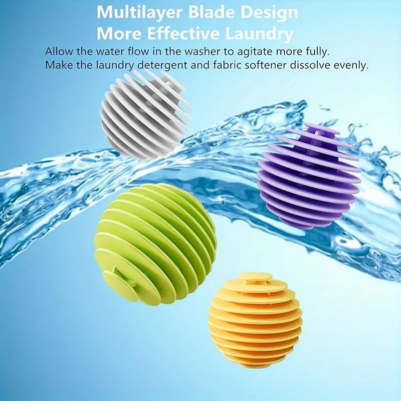 Laundry Anti-Tangle Washing Balls || Fabric Softener & Anti-Wrinkle Dryer Balls for Washing Machine || Reusable Washer Balls for Tangled-Free Clothing (3Pcs Washing Balls)