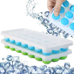 OyzekX Ice Cube Trays Silicone Ice Cube Molds, Easy-Release and Flexible Ice Trays BPA Free, for Whiskey Cocktail, Stackable and Safe Ice Cube Honeycomb Small Cubes Fridge Bar Soft Tray (21 Cavity, 2pc Set)