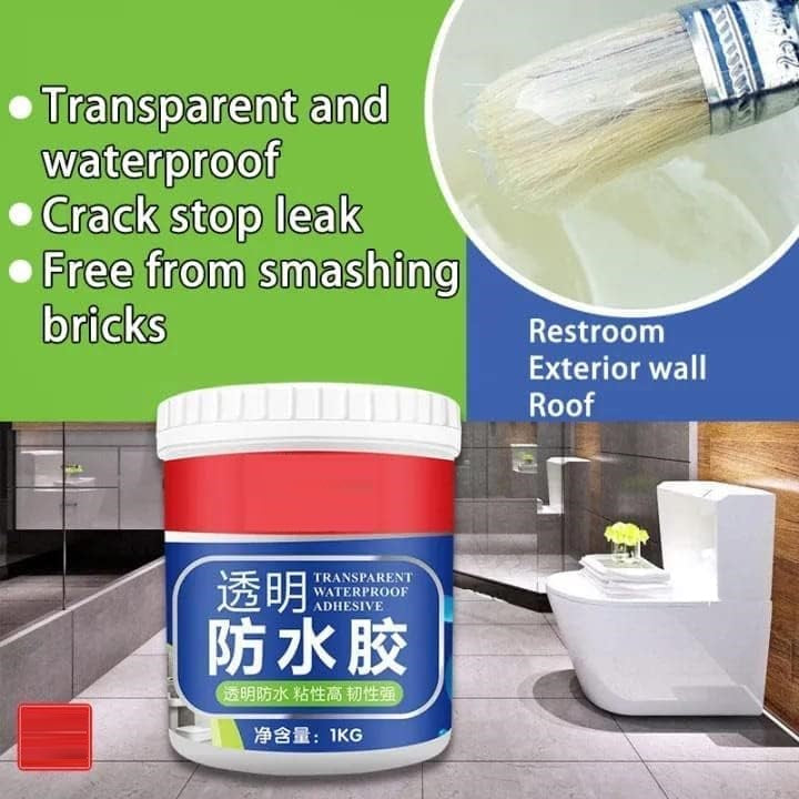 Crack Seal Agent with Brush Transparent Waterproof Resin Epoxy for Roof Leakage Crack Seal Glue Roof Water Leakage Solution Water Proof Glue for Waterproofing