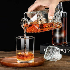 1 Litre Whiskey Bottle Decanter for Whisky Scotch, Liquor, Vodka, Wine or Bourbon | Irish Cut | Food Grade Bpa Free | Airtight Cap with Silicon Grip (1000 ML Wine Decanter)