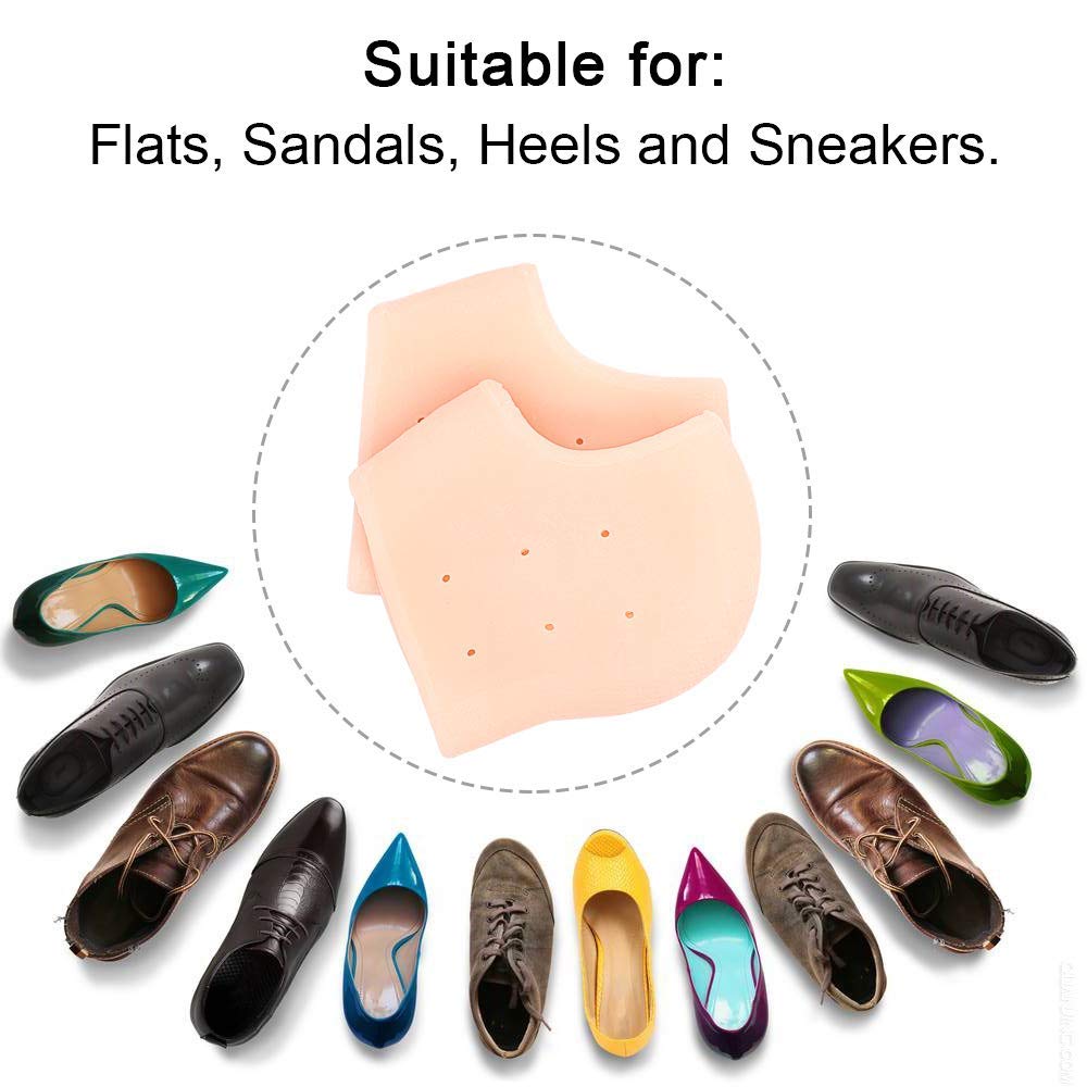 Half Heel Socks Anti Crack Silicon Gel Heel And Foot Protector Moisturizing Socks for Foot Care, Pain Relief And Heel Cracks Free Size For Men And Women - Free Size (1 Pair)