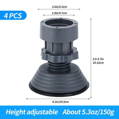 4 pcs Washing Machine Vibration Pads - Adjustable Dryer Shock & Noise Cancelling Pads, Anti Vibration Pads for Washing Machine Support, Height Adjustment Feet for Refrigerators